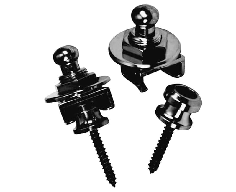 Allparts Schaller Style Guitar Security Strap Locks In Black (Old Style) image 1