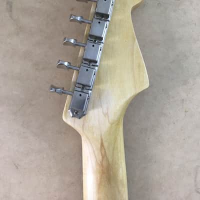 Lefty USA Made Musikraft Custom Aged Relic Strat Guitar Neck Amber Satin Fully Loaded Tuners image 12