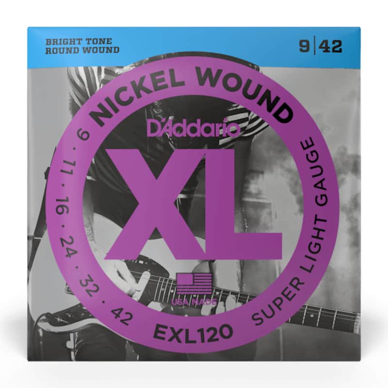 D'Addario EXL120 Nickel Wound Super Light Electric Guitar Strings, .009 - .042 image 1