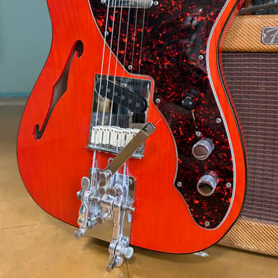 2001 Fender American ’90s Telecaster Thinline SOT Sunset Orange Transparent w/ Hipshot B/G Bender & Drop-D + G&G Case image 1