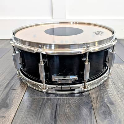 **ULTRA RARE** Pearl Masters Studio Birch Shell 14" x 5.5" Snare Drum 10 Lug Ebony Black Mist Reinforcement Rings Made in Taiwan (Early 1990's Pre BRX) image 4