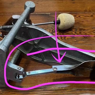 Slingerland Tempo King Bass Drum Pedal Connector Link Base Plate - NOS image 8