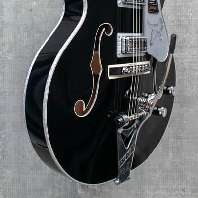 Gretsch Falcon Hollow Body with String-Thru Bigsby and Chrome Hardware Ebony Fingerboard Black image 6
