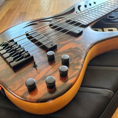 Ken Lawrence Chamberbrase II 5 string electric bass guitar LED's image 15