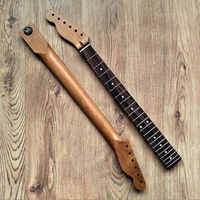 Left Handed Telecaster Compatible Roasted Maple and Rosewood Pro Guitar Neck Satin 22 Fret image 2