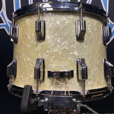 Rogers -1960s Dyna-Sonic 10x14" Marching Snare Drum, White Marine Pearl image 7