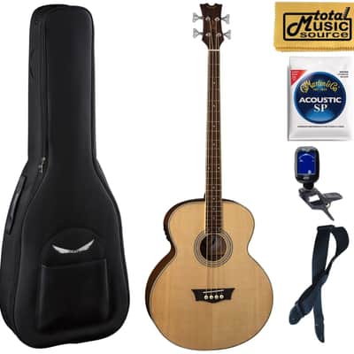 Dean EAB Acoustic-Electric 4 String Bass Guitar - Natural, Bag Bundle image 1