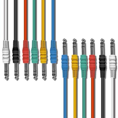 1/4" TRS to 1/4" TRS Balanced Stereo Patch Cables (6 Pack - 1ft) image 1