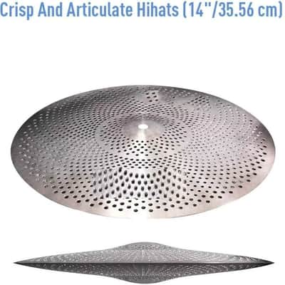 Low Volume Cymbal Pack Mute Cymbal Set 5 Pieces, 14"hi-hat+16"crash+18"crash+20"ride,sliver image 2