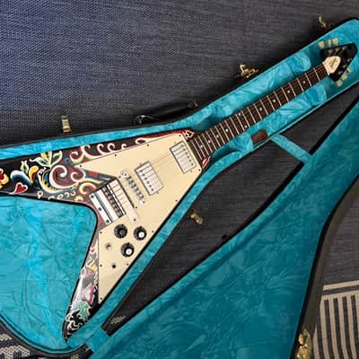 Gibson Custom Shop "Inspired By" Jimi Hendrix Psychedelic Flying V 2006 - Psychedelic Black image 19