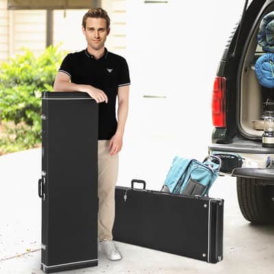 Glarry High Grade Electric/Bass Guitar Square Hard Case 2020s - Flat Black image 20