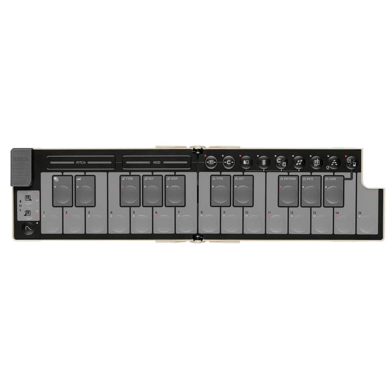 Mint Korg nanoKEY Fold Foldable Smartphone-Size USB-C MIDI Keyboard, Sand Beige image 1