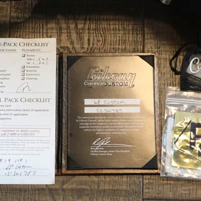 2013 Gibson Les Paul Custom Electric Guitar Black Ebony + COA HSC image 11