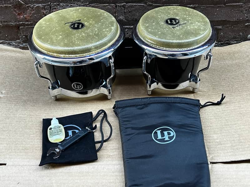 Latin Percussion LP200XF-BK Fiberglass Bongos with Comfort Curve II Rims 2010s - Black image 1