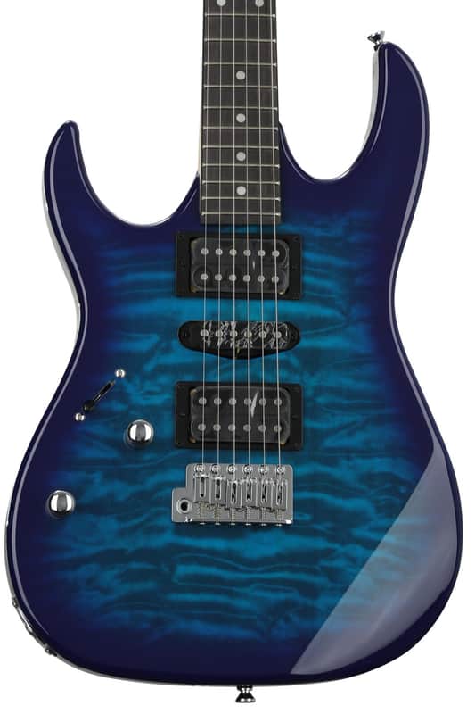 Ibanez Gio GRX70QAL Left-handed Electric Guitar - Transparent Blue Burst image 1