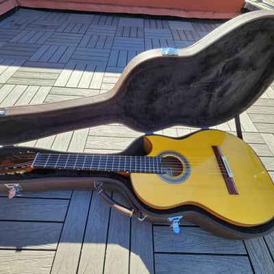 David Martinez Cabanillas Flamenco Guitar Cutaway Blanca with TWO Carlos Juan Amplification Systems!!! image 10