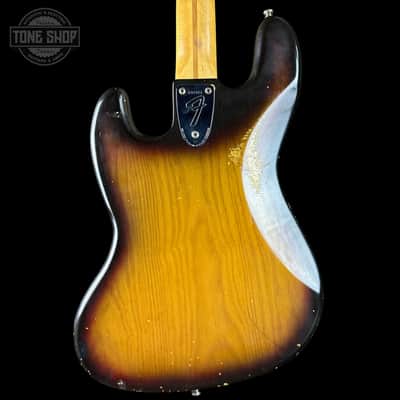Vintage 1975 Fender Jazz Bass 3-Color Sunburst w/non original case TSU25058 image 12