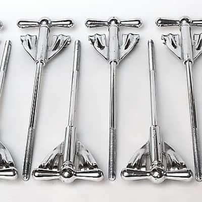 Set of (8) Ludwig "Bowtie" Tension Rods & Claws for Bass Drum, 6 1/8" length / 1960s image 13