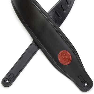 Levy's MSS1 Veg-Tan Leather Guitar Strap - Black image 1