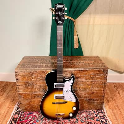 1960s Harmony H46 Stratotone "Mars" Electric Guitar Sunburst image 2