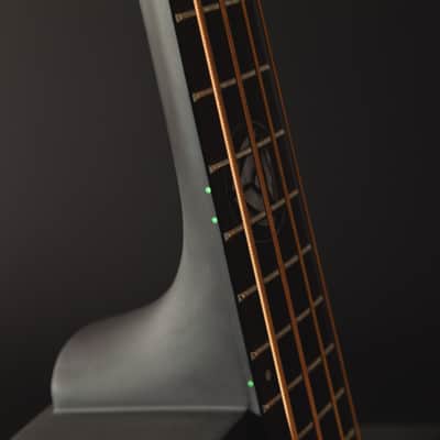 Lindo Neptune Short Scale (30") V2 Electro Acoustic Bass Guitar and Padded Gigbag Matte Black | Luminlays | Unique Bracing for Incredible Tone | Mother-of-Pearl 12th Fret Planet Inlay image 5