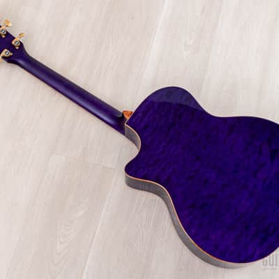 2023 Taylor Custom Grand Auditorium Acoustic Electric Guitar Trans Purple w/ Lutz Spruce + Quilted Maple image 16