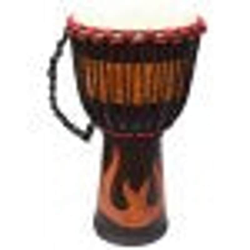 60CM CARVED DJEMBE - FLAME image 1