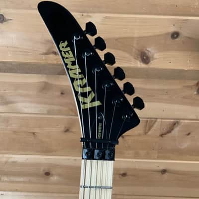 Kramer  Baretta Custom Graphics “Danger Zone” Electric Guitar - Warning Tape on White Red image 3