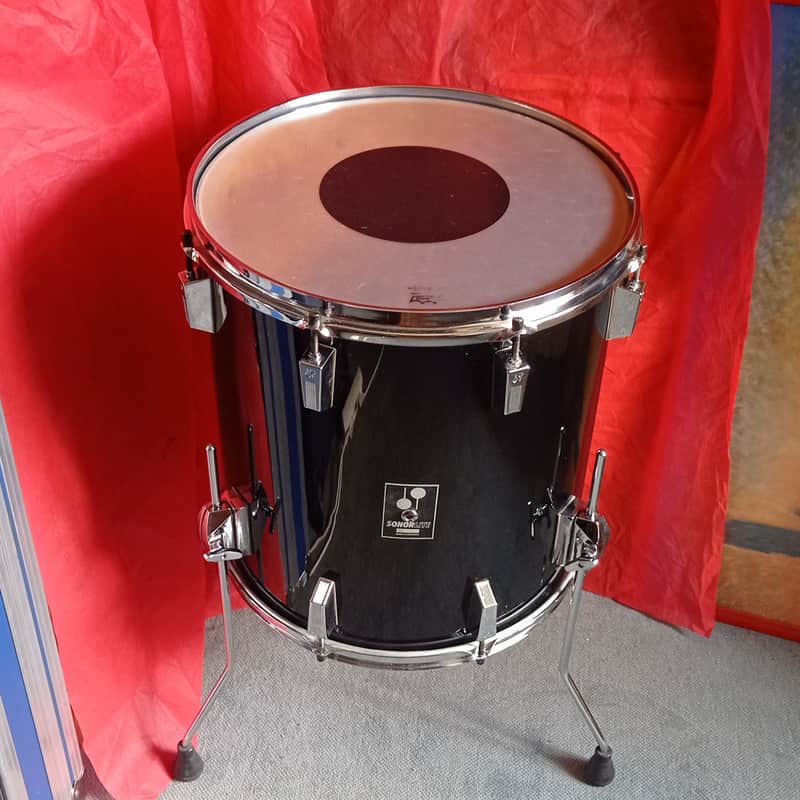 Ultra Rare 1986 Sonor Lite 16"x17"( Depth ) Floor Tom - Black Lacquer - 100% Original - Pristine Condition image 1
