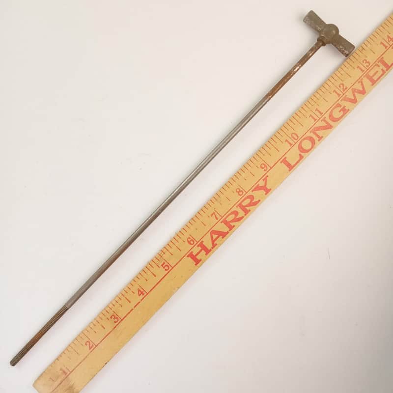 Frank Wolf 12 5/8"Bass Drum Tension Rod Faucet Thumb Turn Vintage 30s USA Nickel image 1