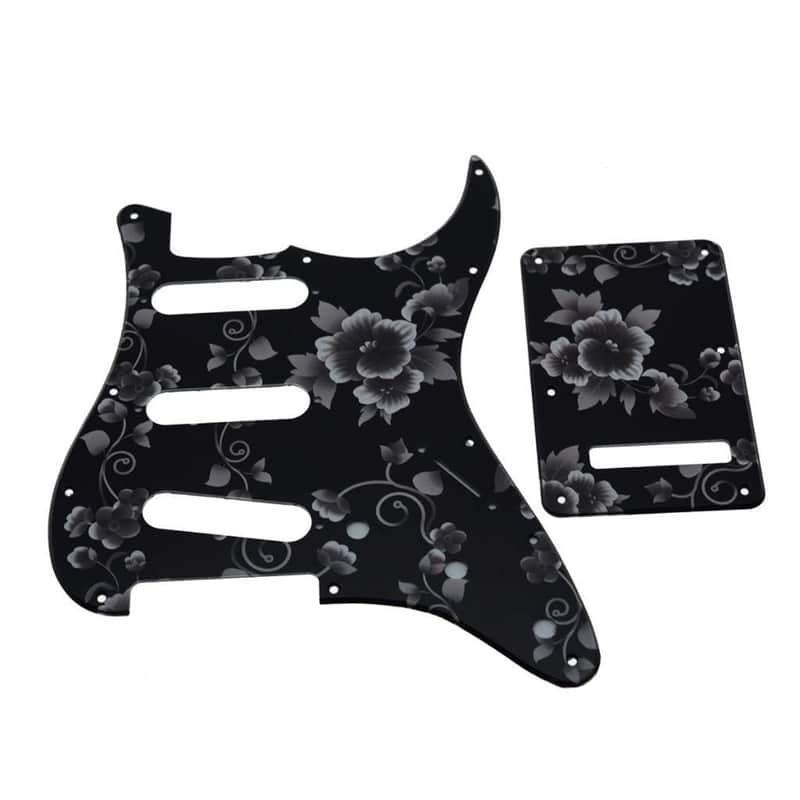 11 Hole Strat Sss 3D Printed Plastic Pickguard St Back Plate Trem Cover Fits Usa/Mexican Fd Strat Flower Pattern image 1