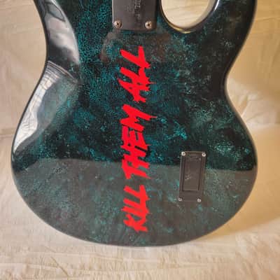 Ernie Ball Music Man Stingray 2017 - Stealth Black / Custom Jason Voorhees Paintjob image 24