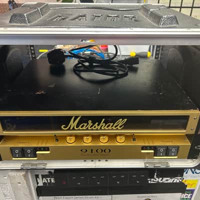 Marshall 9100 Dual Monobloc + Gator 5u Flightcase and full spare Watford valve kit - 90's - Gold image 2