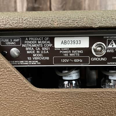 Fender '63 Vibroverb Reissue Amp- Brown 1993 image 10