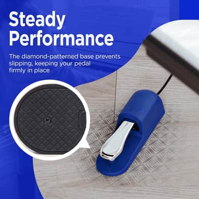 Sustain Pedal - Universal Pedal for Keyboard Piano, Digital Pianos, MIDI Keyboards & Synths - Conversion Switch for All Brands - 1/4'' Jack, Anti-Slip Design, Extended Cable (BULE) image 3