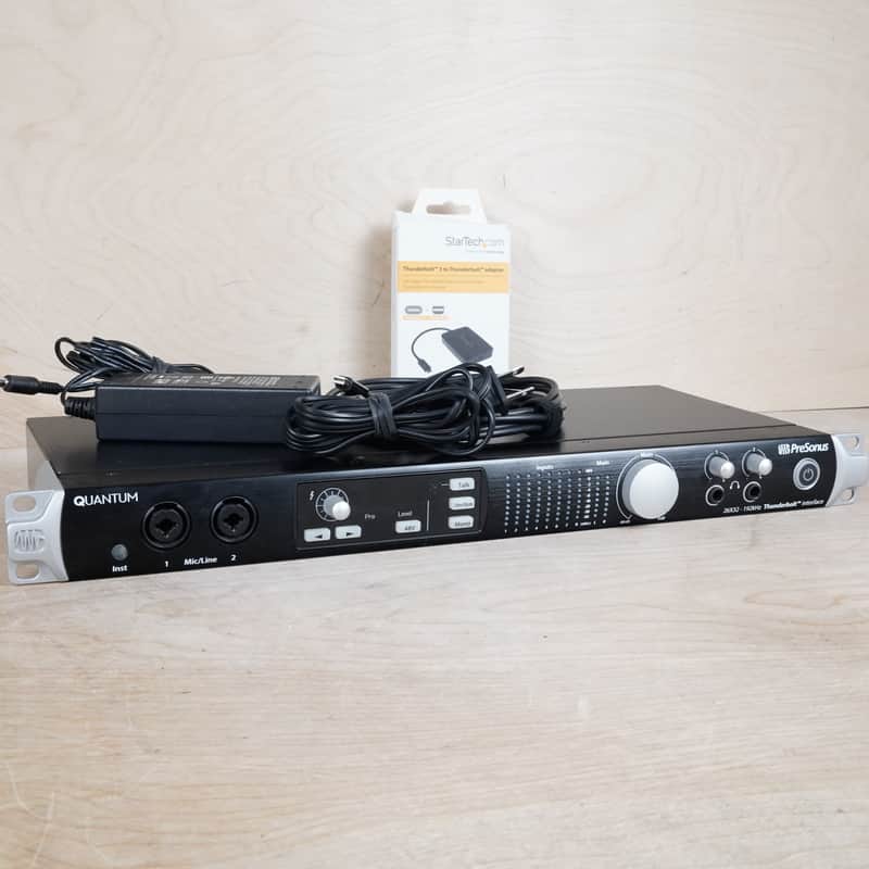PreSonus Quantum Thunderbolt Audio Interface 2017 Black w/ Power Supply, Thunderbolt 3 Adapter image 1