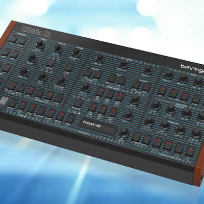 Behringer UB-Xa D 16-Voice ANALOG Desktop Synthesizer 2025 - Blue with Wood Sides image 3