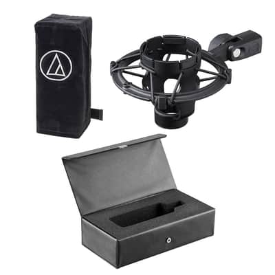 Mint Liquid Audio Audio Technica AT4040 Cardioid Condenser MicrophoneBundle w/Pig Hog PHM10 8mm Mic Cable, Pop Filter Polishing Cloth image 6