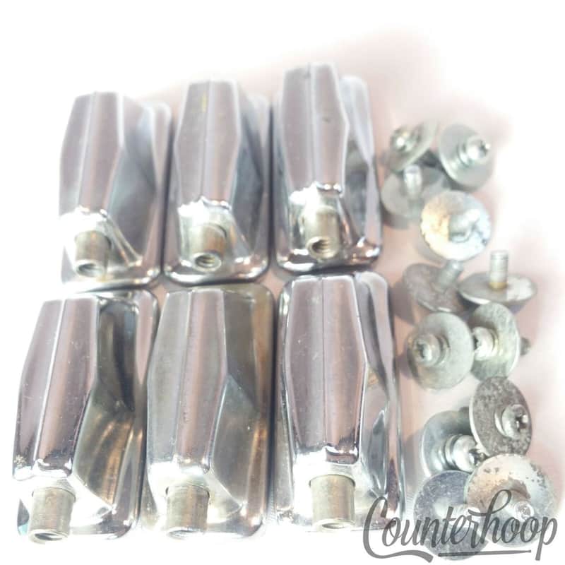 *Pearl 6x Tom/Floor/Snare Drum Lugs Chrome Japan 1 9/16" 2 1/4 Vintage 70s-80s* image 1