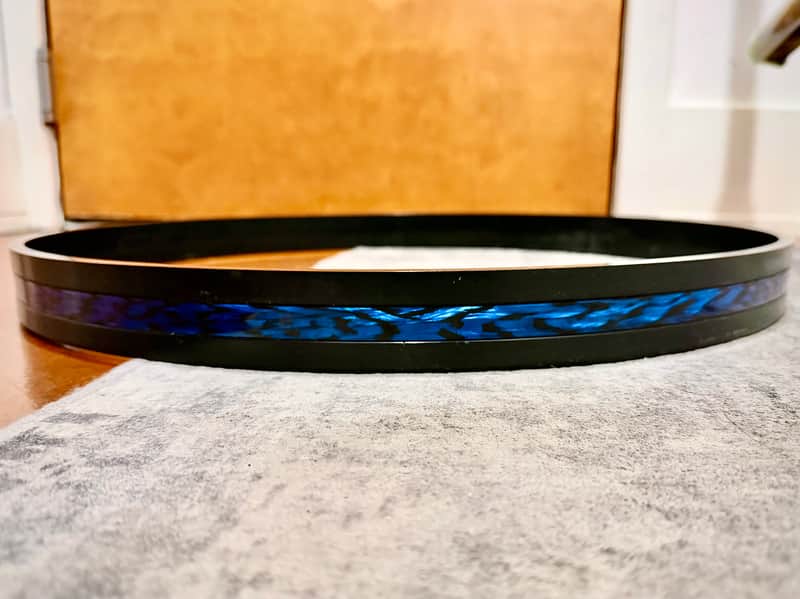 Generic 20” Bass Drum Hoop with Blue Onyx Wrap Inlay image 1