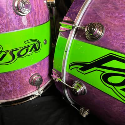 Rikki Rocket's Poison, 2018 Nothing But a Good Time Tour DW Cherry Mahogany 8-Piece Drum Set, Custom Poison Graphic, Autographed!! image 8