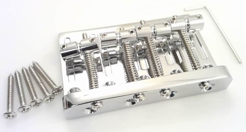 True Custom Shop® Chrome 4 String High Mass Thin Block Bass Bridge for Fender Jazz and P Bass image 1