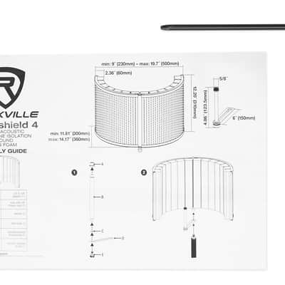 Rockville ROCKSHIELD 4 Large Studio Mic Isolation Shield Vocal Recording Booth image 10