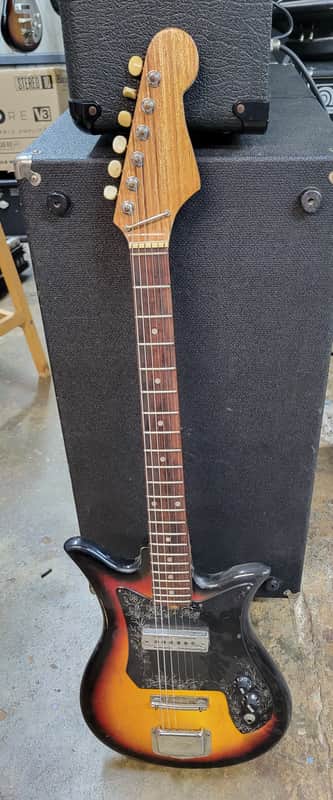 Teisco Checkmate E100 Tulip single pickup electric guitar image 1