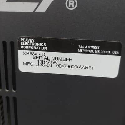 2000's Peavey XR684 Stereo Powered Mixer 2x200 Watts w/ Power Cable SN# 11077196 "Made In USA" image 9
