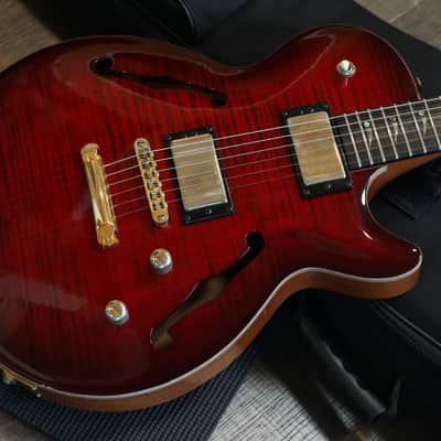 Carvin SH-550 Semi-Hollow Electric Guitar Redburst Flame + GB image 2