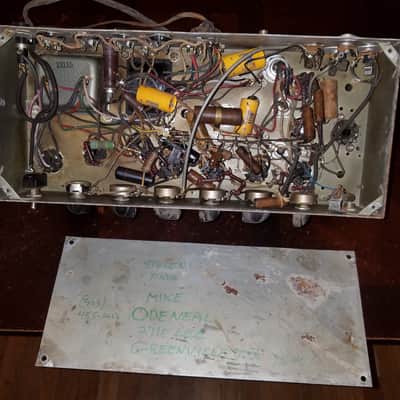 Webster Electric Rare Early Mono Tube PA Amp Mixer 1/4" phone inputs 25 Watt head 6L6 82-25 1950s - Hammered Grey metallic paint image 19