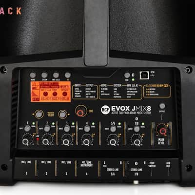RCF EVOX JMix8 Active Portable PA System with 8-channel Digital Mixer - Black | TOURACK image 4