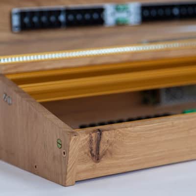 2 Many Synths - 13U 104HP Solid oak Eurorack case with GOLD rails image 4