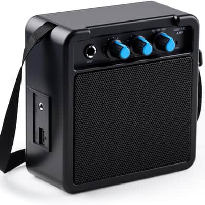 Mini Guitar Amp Rechargeable Electric Guitar Amplifer 5W, Clean Overdrive Effects, Portable Small Amp with Headphone Jack for Practice, Black image 1